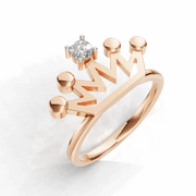 Crown Solitaire Ring - 18kt Rose Gold vermeil